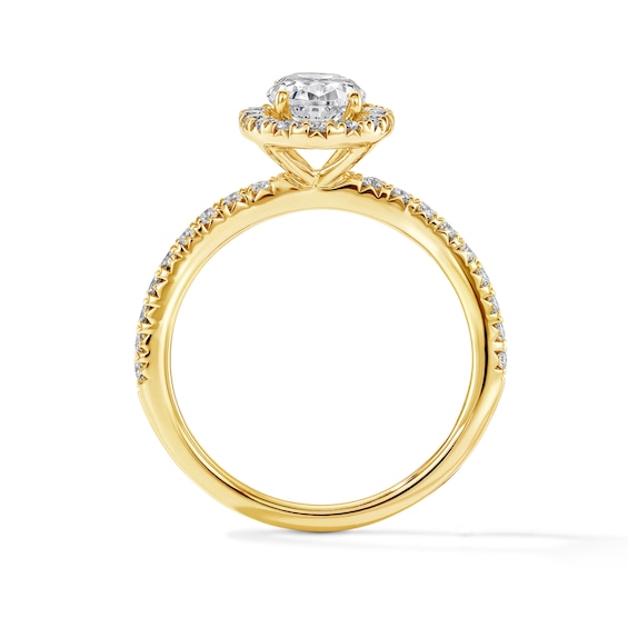 Classic Everlasting 1-1/2 CT. T.w. Oval Certified Lab-Grown Diamond Frame Engagement Ring in 14K Gold (F/Vs2)
