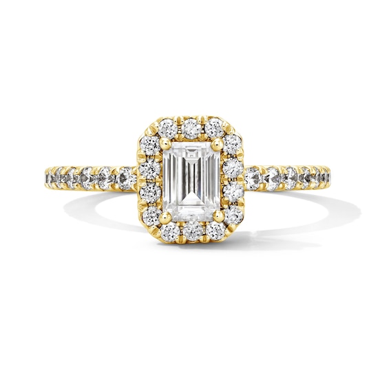 Classic Everlasting 1 CT. T.w. Emerald-Cut Certified Lab-Grown Diamond Frame Engagement Ring in 14K Gold (F/Vs2)