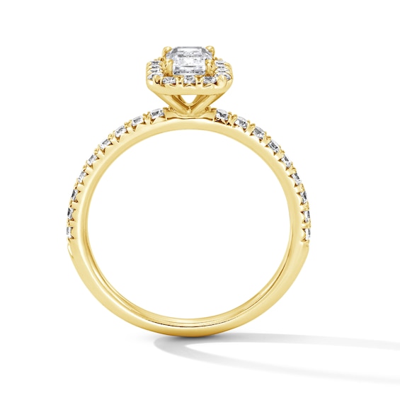 Classic Everlasting 1 CT. T.w. Emerald-Cut Certified Lab-Grown Diamond Frame Engagement Ring in 14K Gold (F/Vs2)