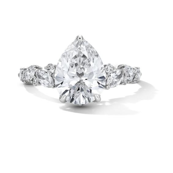 3 CT. T.w. Pear-Shaped Certified Lab-Grown Diamond Engagement Ring in 14K White Gold (F/Vs2)