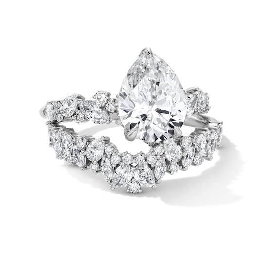 3 CT. T.w. Pear-Shaped Certified Lab-Grown Diamond Engagement Ring in 14K White Gold (F/Vs2)