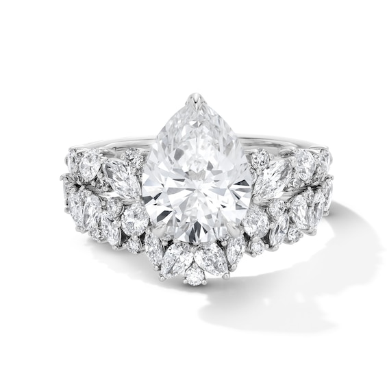 3 CT. T.w. Pear-Shaped Certified Lab-Grown Diamond Engagement Ring in 14K White Gold (F/Vs2)