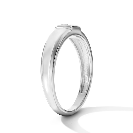 1/3 CT. T.w. Emerald-Cut Lab-Grown Diamond Solitaire Ring in Sterling Silver (F/Vs2)