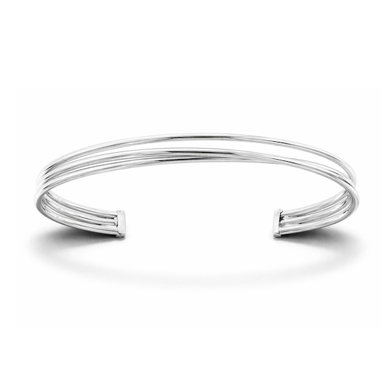 Multi-Row Cuff Bracelet in Semi-Solid Sterling Silver - 7.0"