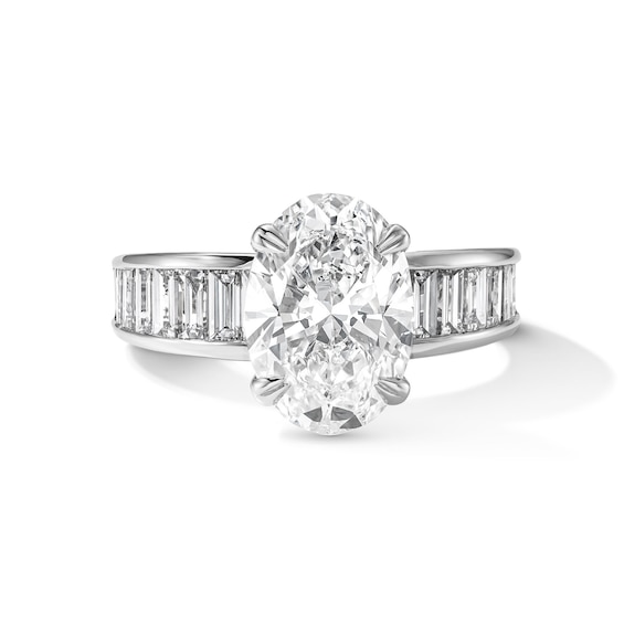 4-1/4 CT. T.w. Oval Certified Lab-Grown Diamond Hidden Frame Engagement Ring in 14K White Gold (F/Vs2)