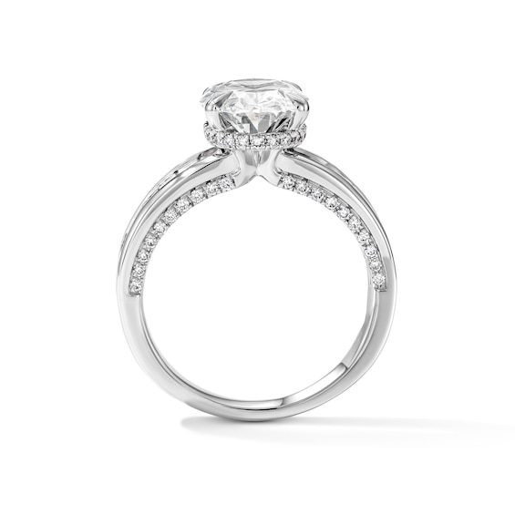 4-1/4 CT. T.w. Oval Certified Lab-Grown Diamond Hidden Frame Engagement Ring in 14K White Gold (F/Vs2)