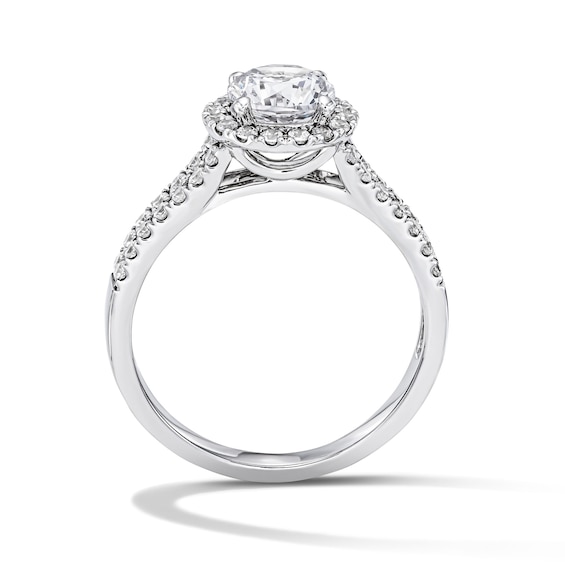 1-3/8 CT. T.w. Certified Lab-Grown Diamond Halo Ring in 14K White Gold (F/Vs2)