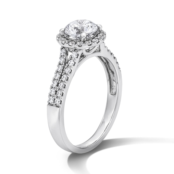 1-3/8 CT. T.w. Certified Lab-Grown Diamond Halo Ring in 14K White Gold (F/Vs2)