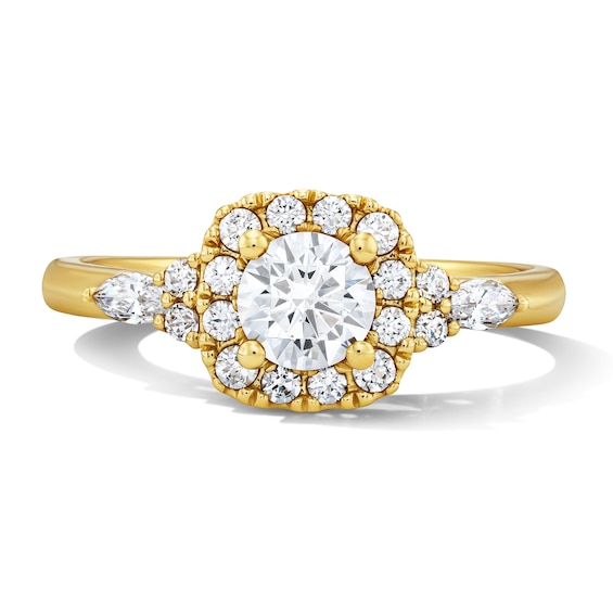7/8 CT. T.w. Certified Lab-Grown Diamond Frame Engagement Ring in 14K Gold (F/Vs2)