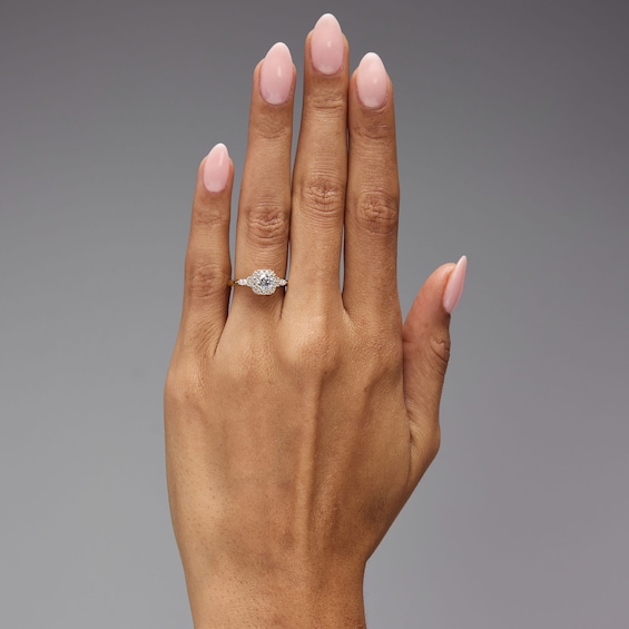 7/8 CT. T.w. Certified Lab-Grown Diamond Frame Engagement Ring in 14K Gold (F/Vs2)