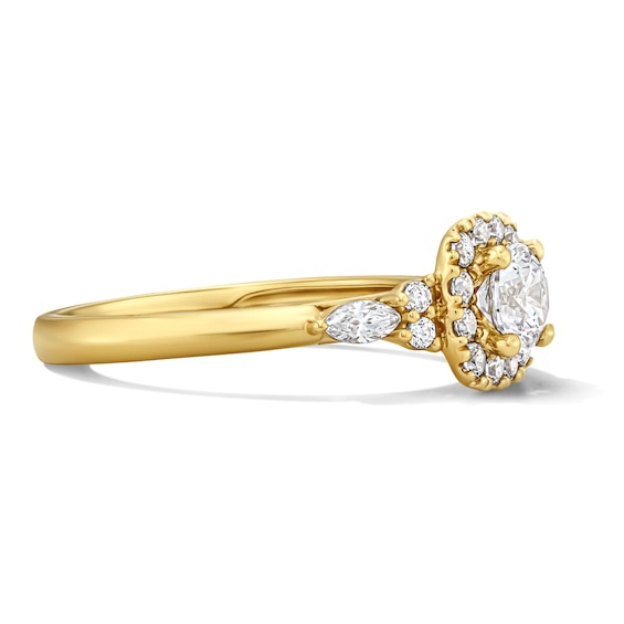 7/8 CT. T.w. Certified Lab-Grown Diamond Frame Engagement Ring in 14K Gold (F/Vs2)