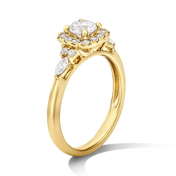 7/8 CT. T.w. Certified Lab-Grown Diamond Frame Engagement Ring in 14K Gold (F/Vs2)