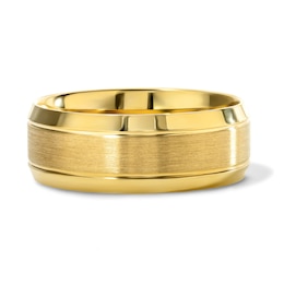 8.0mm Brushed Center Wedding Band in 10K Gold