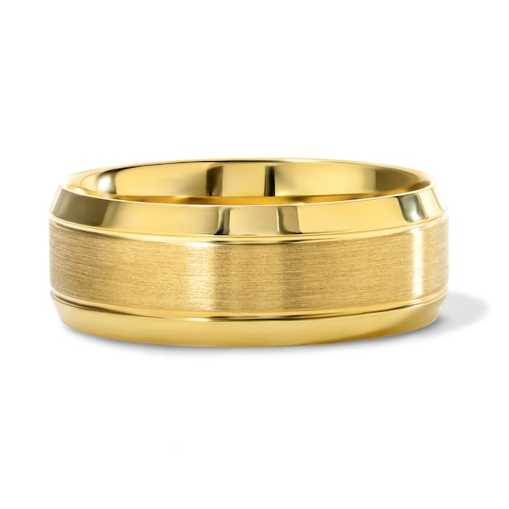 8.0mm Brushed Center Wedding Band in 10K Gold