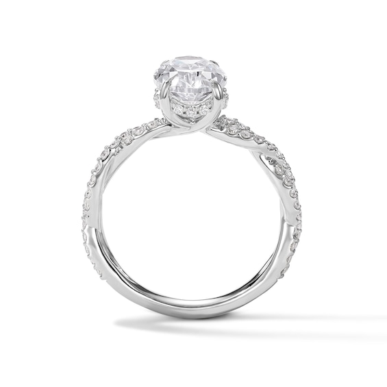 3 CT. T.w. Oval Certified Lab-Grown Diamond Engagement Ring in 14K White Gold (F/Vs2)