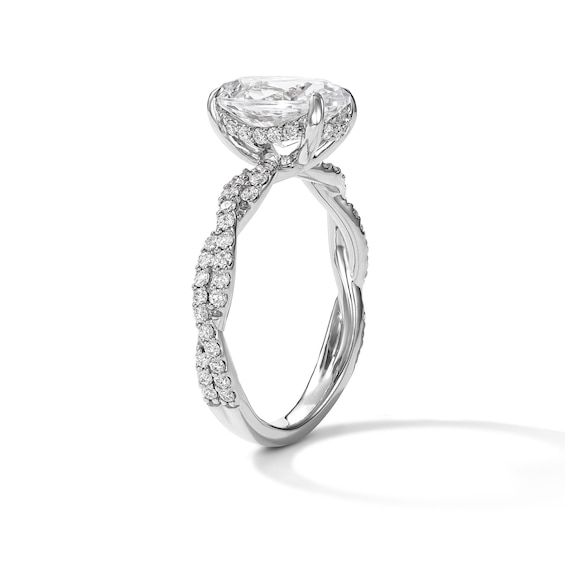 3 CT. T.w. Oval Certified Lab-Grown Diamond Engagement Ring in 14K White Gold (F/Vs2)