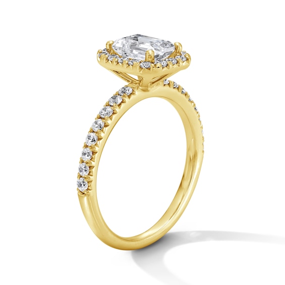 Classic Everlasting 1-1/2 CT. T.w. Emerald-Cut Certified Diamond Frame Engagement Ring in 14K Gold (G/I1)