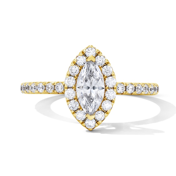 Classic Everlasting 1 CT. T.w. Marquise-Cut Certified Lab-Grown Diamond Frame Engagement Ring in 14K Gold (F/Vs2)