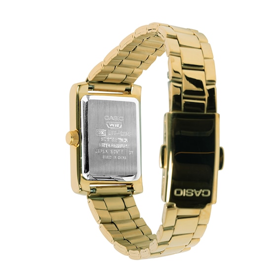 Ladies' Casio Gold-Tone Stainless Steel Watch with Silver-Tone Dial (Model: Ltp1234Pgc-7A)