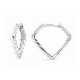 Pentagon Hoop Earrings in Semi-Solid Sterling Silver