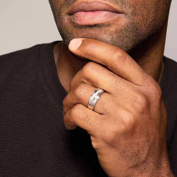 1/4 CT. T.w. Diamond Slant Wedding Band in 10K Gold