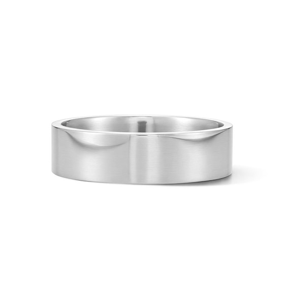 6mm Engravable Pipe-Cut Wedding Band in Sterling Silver (1 Line)