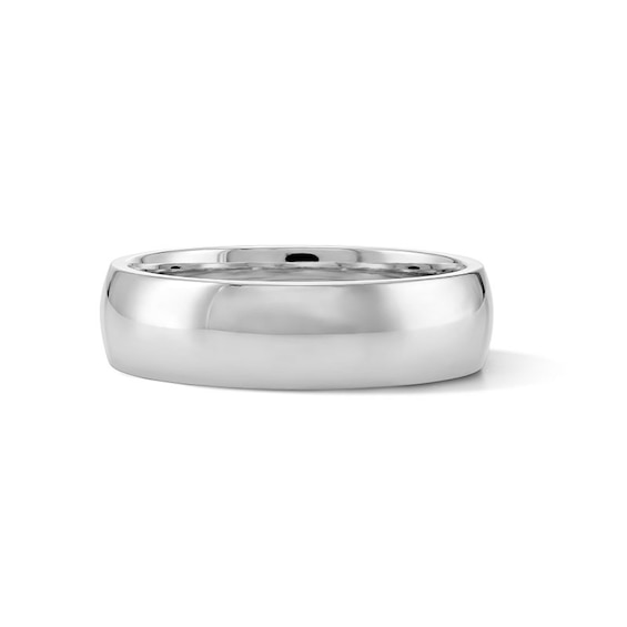 6mm Engravable Polished and Satin-Finished Wedding Band in Sterling Silver (1 Line)