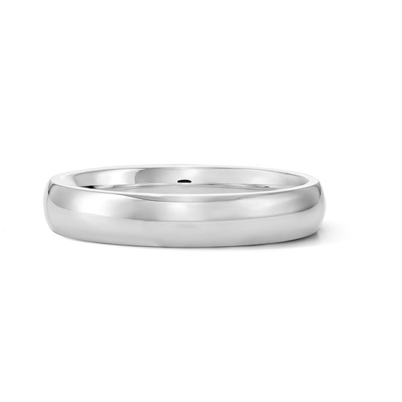 4mm Engravable Polished and Satin-Finished Wedding Band in Sterling Silver (1 Line)