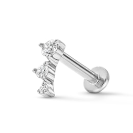 1/20 CT. T.W. Lab-Grown Diamond Trio Single Cartilage Stud Earring in Solid 14K White Gold (F/VS2)