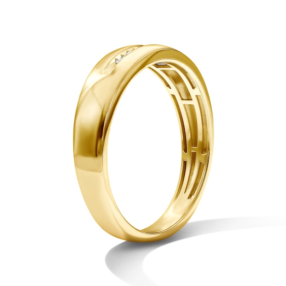 1/20 CT. T.w. Diamond Ten Stone Wedding Band in 10K Gold