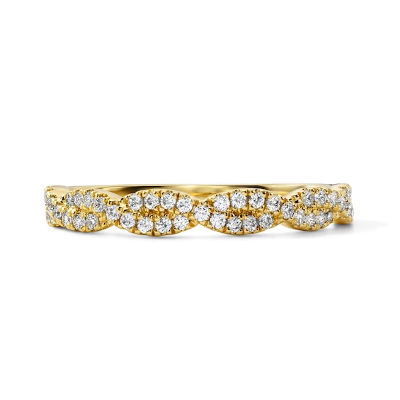 3/8 CT. T.w. Lab-Grown Diamond Pavé Twist Band in 14K Gold