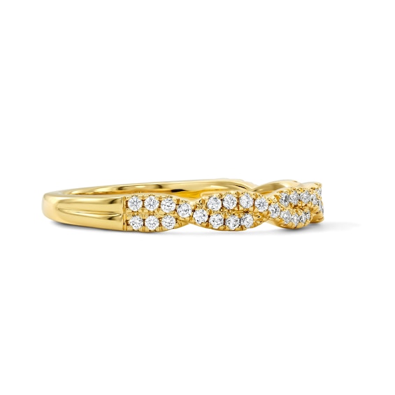 3/8 CT. T.w. Lab-Grown Diamond Pavé Twist Band in 14K Gold