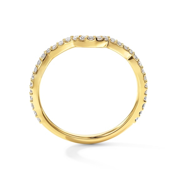 1/4 CT. T.w. Lab-Grown Diamond Pavé Contour Band in 14K Gold