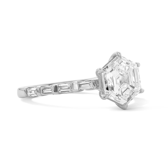 2-1/4 CT. T.w. Hexagon-Cut Certified Lab-Grown Diamond Engagement Ring in 14K White Gold (F/Vs2)