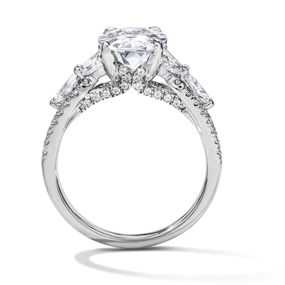 3 1/4 CT. T.w. Oval and Marquise-Cut Certified Lab-Grown Diamond Split Shank Engagement Ring in 14K White Gold (F/Vs2)