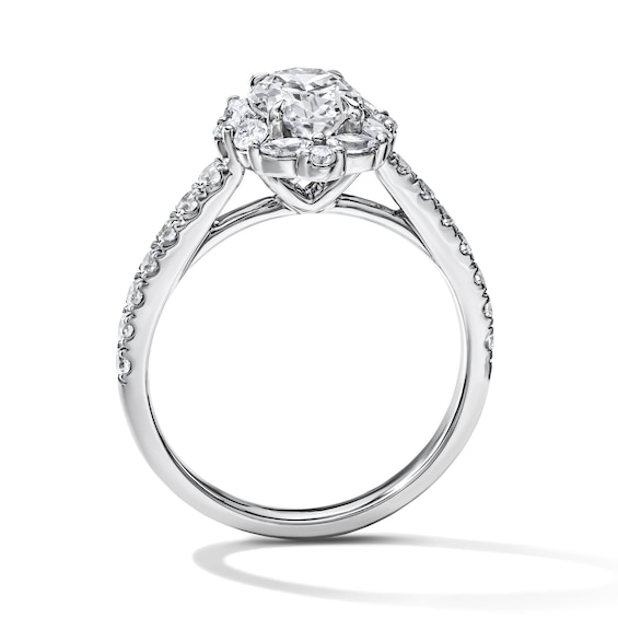 1 3/4 CT. T.w. Oval Certified Lab-Grown Diamond Halo Engagement Ring in 14K White Gold (F/Vs2)
