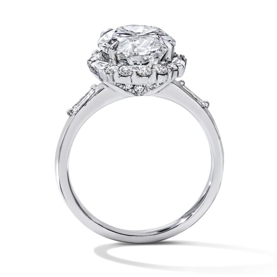 4 5/8 CT. T.w. Oval Certified Lab-Grown Diamond Halo Engagement Ring in 14K White Gold (F/Vs2)
