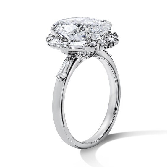 4 5/8 CT. T.w. Oval Certified Lab-Grown Diamond Halo Engagement Ring in 14K White Gold (F/Vs2)