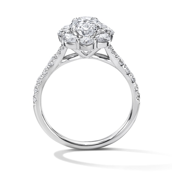 2 CT. T.w. Oval Certified Lab-Grown Diamond Halo Engagement Ring in 14K White Gold (F/Vs2)