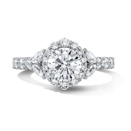 1 3/4 CT. T.W. Certified Lab-Grown Diamond Halo Engagement Ring in 14K White Gold (F/VS2)