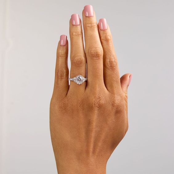 1 3/4 CT. T.w. Certified Lab-Grown Diamond Halo Engagement Ring in 14K White Gold (F/Vs2)