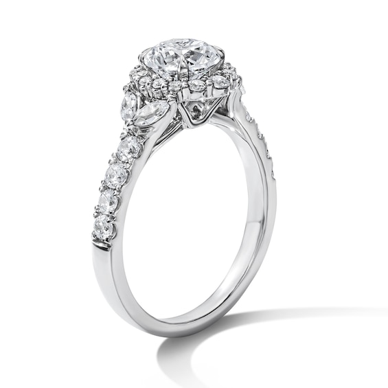 1 3/4 CT. T.w. Certified Lab-Grown Diamond Halo Engagement Ring in 14K White Gold (F/Vs2)