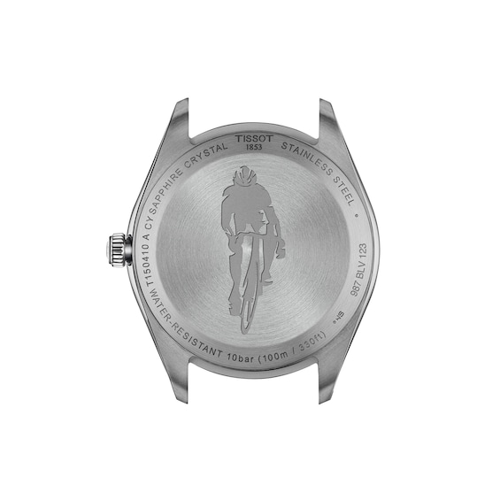 Men's Tissot Pr100 Cycling Edition Stainless Steel Watch with Gray Dial and Fabric Strap (Model: T1504101703700)