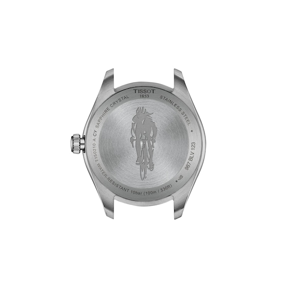 Ladies' Tissot Pr100 Cycling Edition Stainless Steel Watch with Gray Dial and Fabric Strap (Model: T1502101703700)