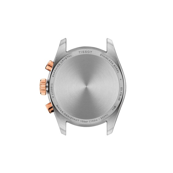Ladies' Tissot PR 100 Two-Tone PVD Stainless Steel Chronograph Watch with Mother-of-Pearl Dial (Model: T1502172211100)