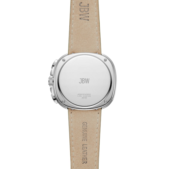 Men's JBW Coast Stainless Steel Chronograph Watch with Green Dial and Green Leather Strap (Model: J6415D)