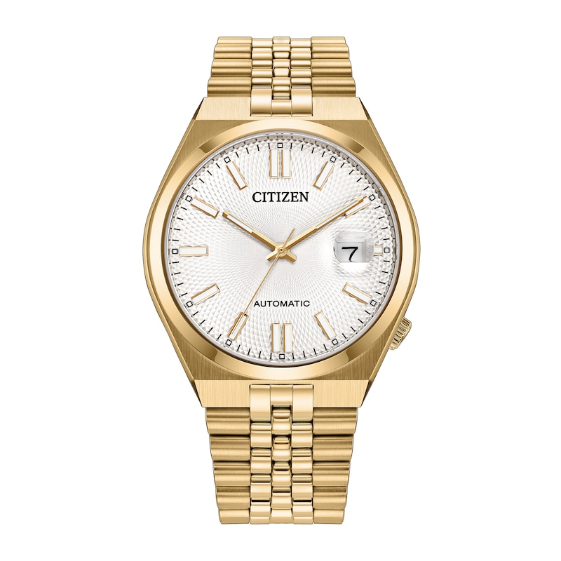 Main Image 1 of Men's Citizen Tsuyosa 60 Gold-Tone IP Stainless Steel Watch with Silver-White Dial (Model: NK0022-50A)