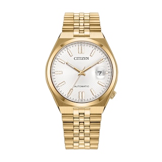Citizen Tsuyosa 60 Gold-Tone IP Stainless Steel Watch with Silver-White Dial (Model: NK0032-56A)