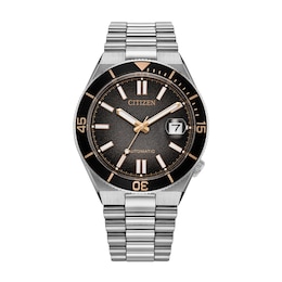 Men's Citizen Tsuyosa Shore Automatic Stainless Steel Watch with Black Dial (Model: NJ0238-57E)