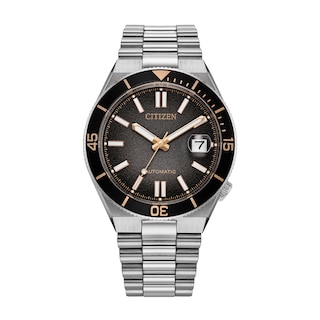 Men's Citizen Tsuyosa Shore Automatic Stainless Steel Watch with Black Dial (Model: NJ0238-57E)